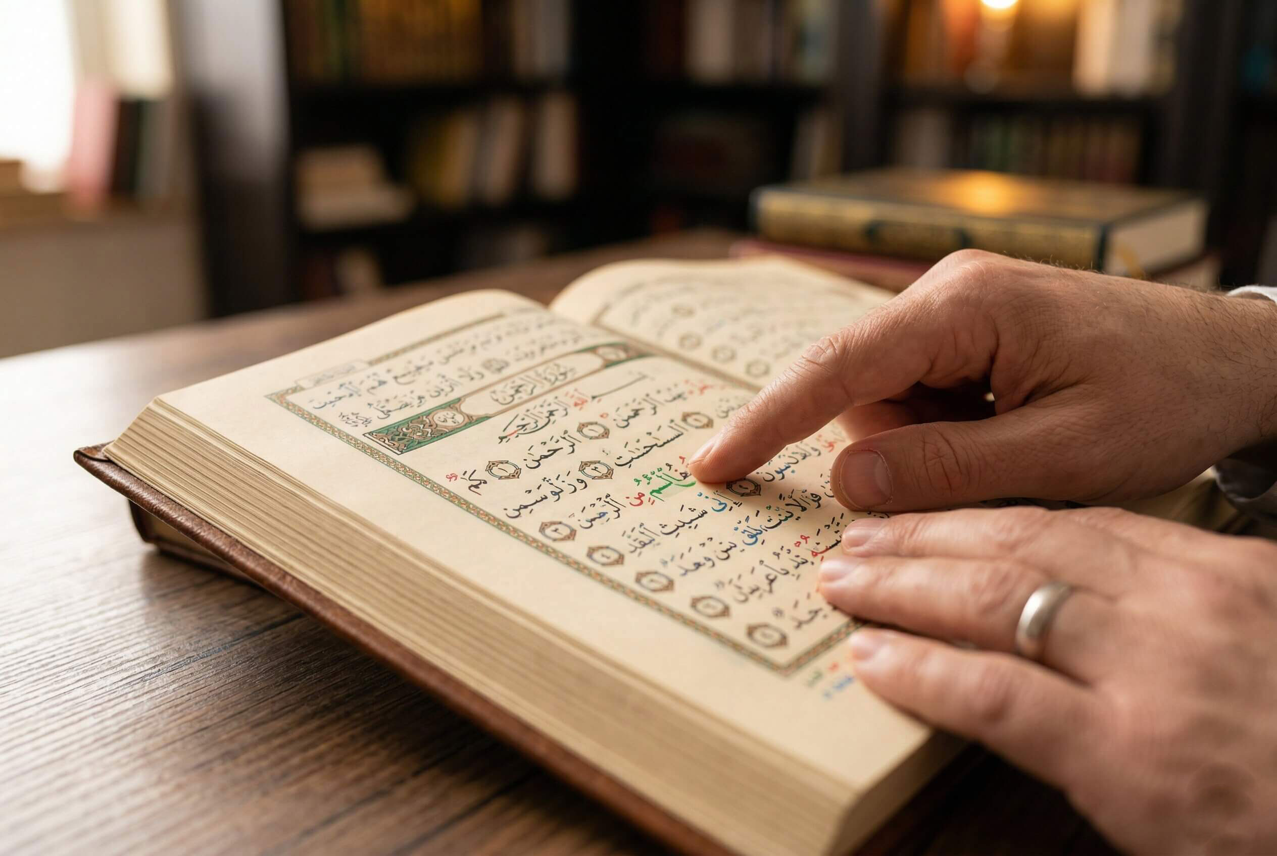 Open Quran with Tajweed colour markings